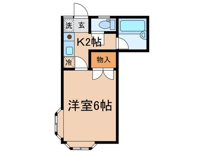 メゾンシェルティ(1K/1階)の間取り写真