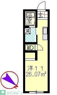 カーサアレグリア(ワンルーム/2階)の間取り写真