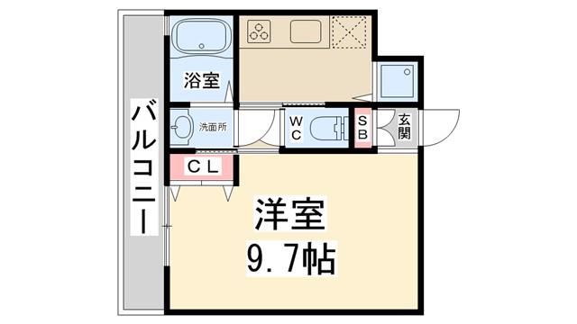 ソフィエルV(1K/3階)の間取り写真