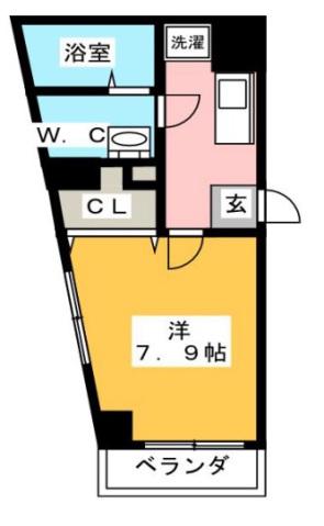 NSロイヤル大久保(1K/2階)の間取り写真