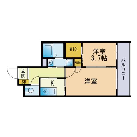 リアンプレミアムレジデンス平和(1LDK/3階)の間取り写真