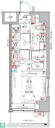 クレヴィスタ武蔵中原(1K/6階)の間取り写真