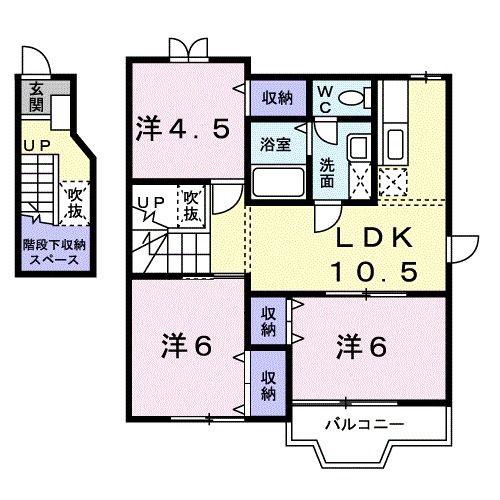 ジョイリバーIII(3LDK/2階)の間取り写真