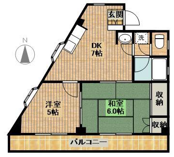 第2菊地ビル(2DK/2階)の間取り写真