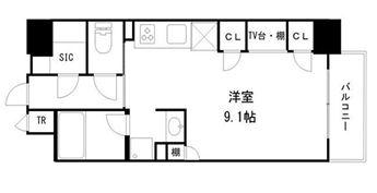 KDX堺筋本町レジデンス(ワンルーム/9階)の間取り写真