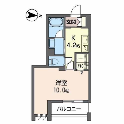ルーエレジデンツ三日市(1K/3階)の間取り写真
