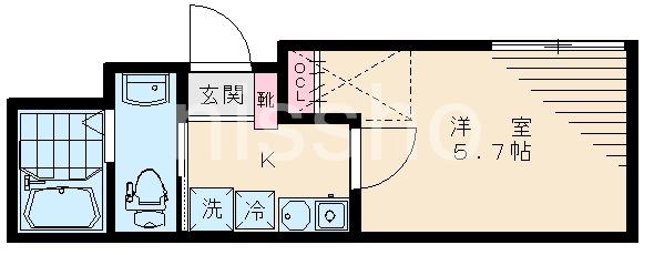 プルメリア桜台(1K/3階)の間取り写真