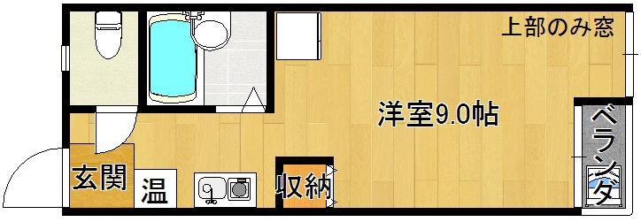 サンビレッジB(ワンルーム/2階)の間取り写真