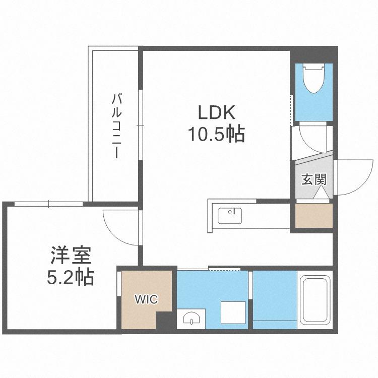 AKATSUKI(1LDK/1階)の間取り写真