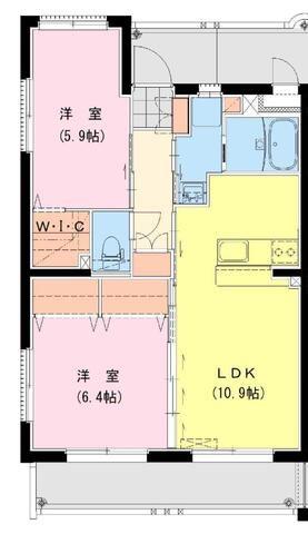 波島1丁目マンション(2LDK/1階)の間取り写真