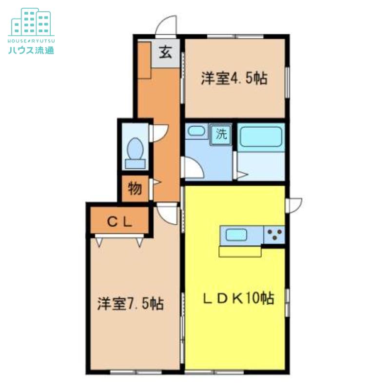 GRAND CASTLE イースト STAGEIII(2LDK/1階)の間取り写真