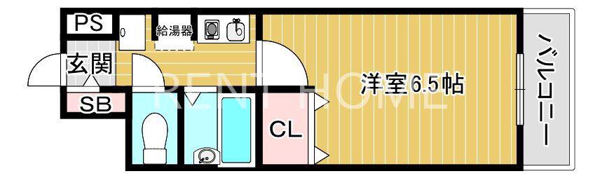 レイナ錦織(1K/4階)の間取り写真