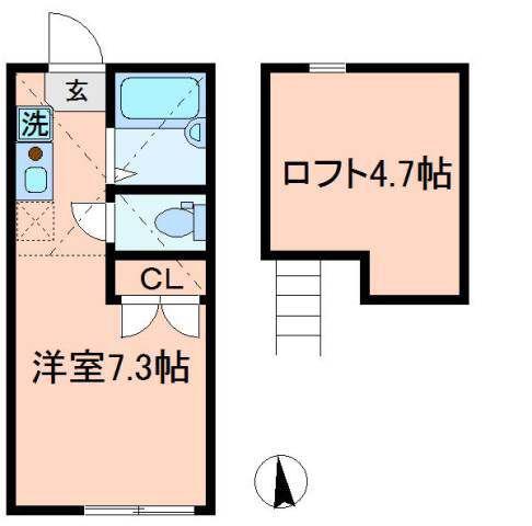 アペックス田端(ワンルーム/2階)の間取り写真