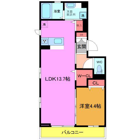 ALICE壱番館(1LDK/2階)の間取り写真