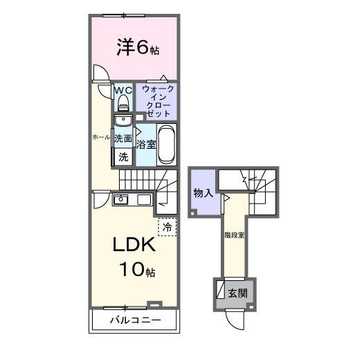 ヴィラ ドリーム(1LDK/2階)の間取り写真