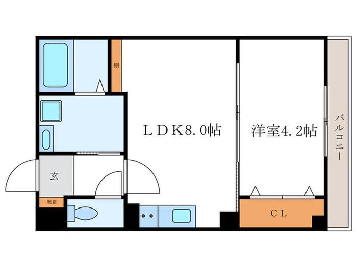 リバーサイド桂 壱番館(1LDK/1階)の間取り写真