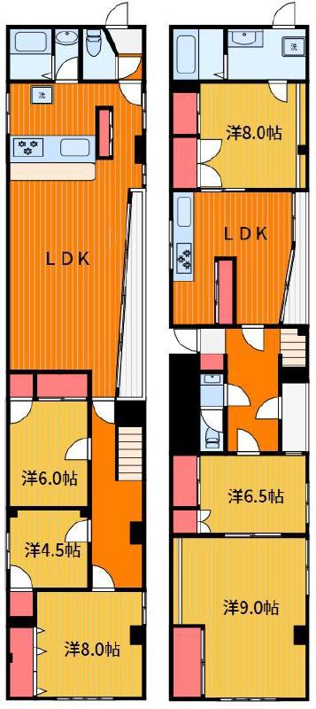 千住岡田ビル(6LDK/3階)の間取り写真