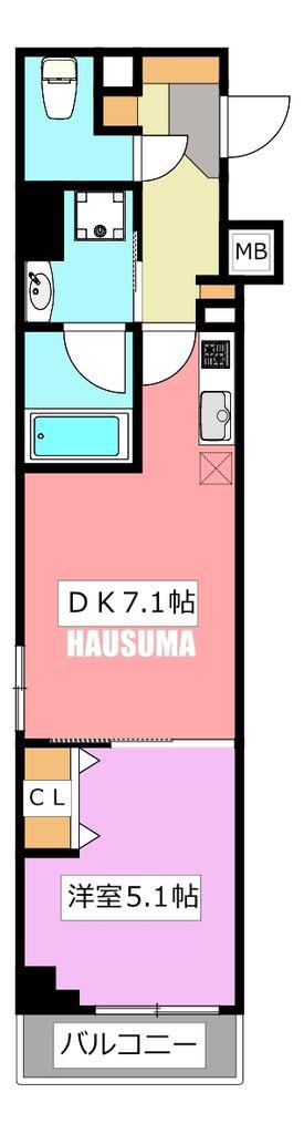 コンフォリア志村坂上(1DK/3階)の間取り写真