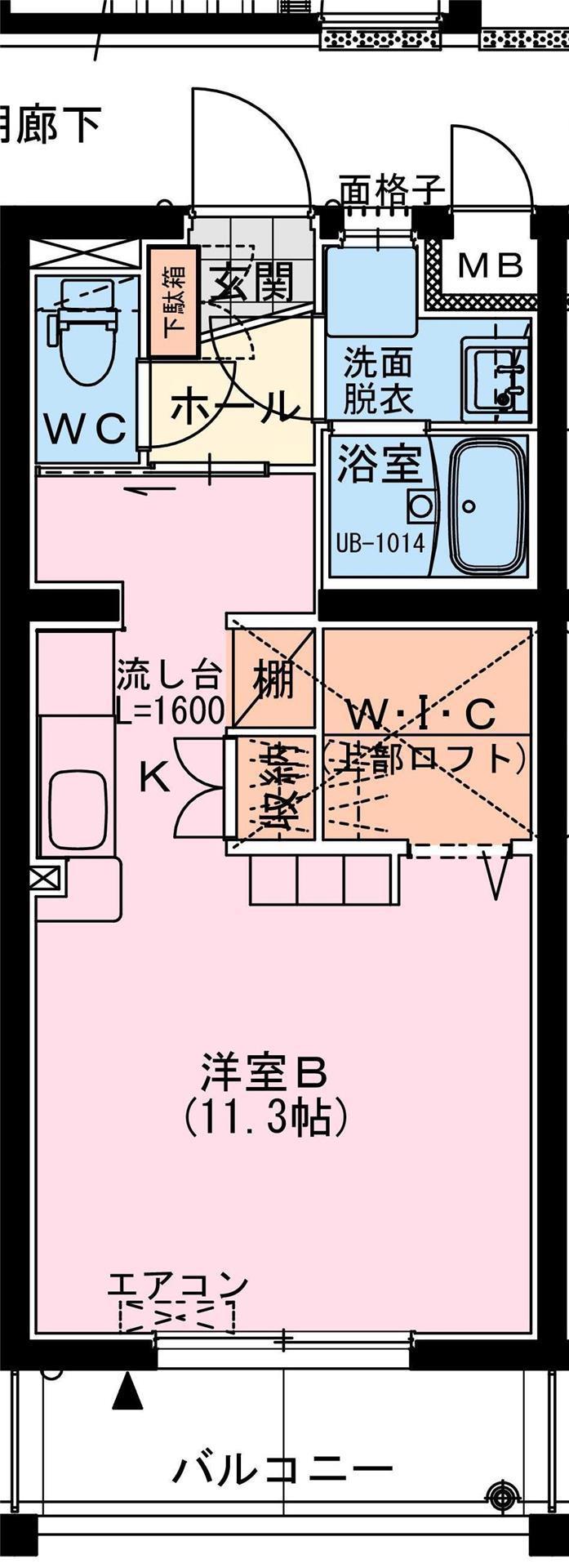 ラファエラ(ワンルーム/1階)の間取り写真