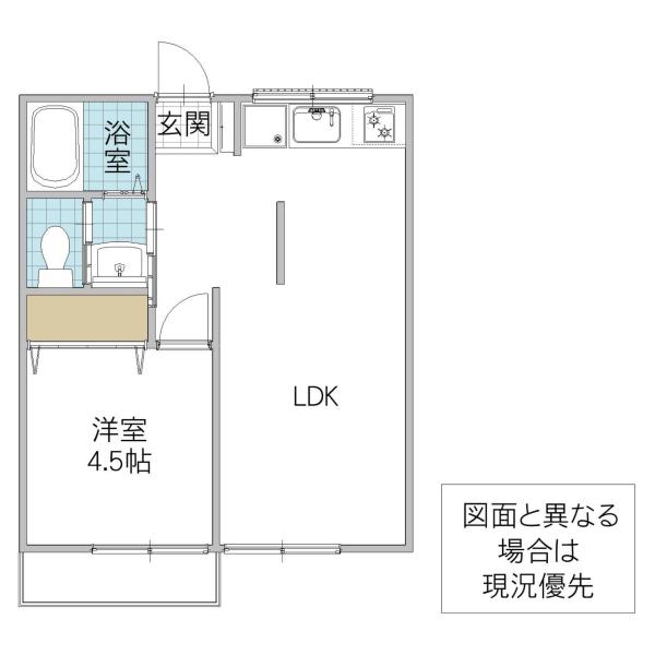 萬屋コーポ B(1LDK/1階)の間取り写真