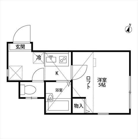 プロハイム洋光台(1K/1階)の間取り写真