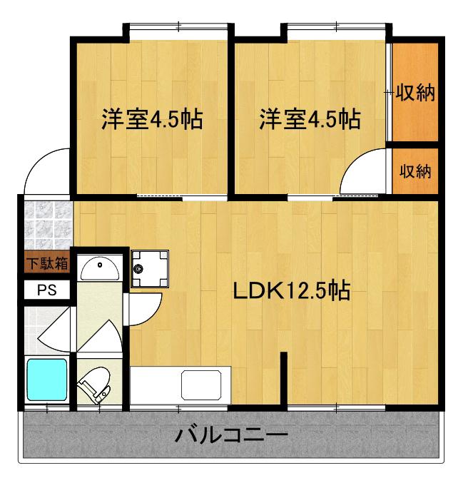 サンケイマンション(2LDK/1階)の間取り写真
