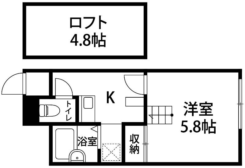 シーズンコート福池(1K/1階)の間取り写真
