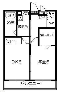 カトルセゾン(1DK/8階)の間取り写真