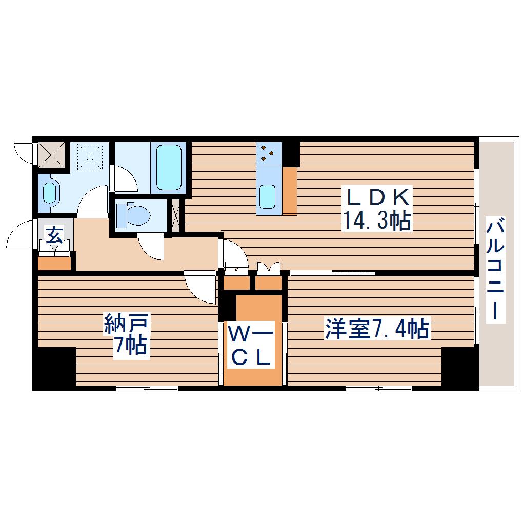 アロッジオ金剛(2LDK/2階)の間取り写真