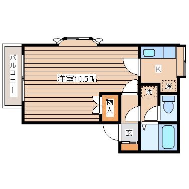 リエゾンI(1K/2階)の間取り写真