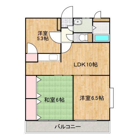 リヴェール村上(3DK/3階)の間取り写真