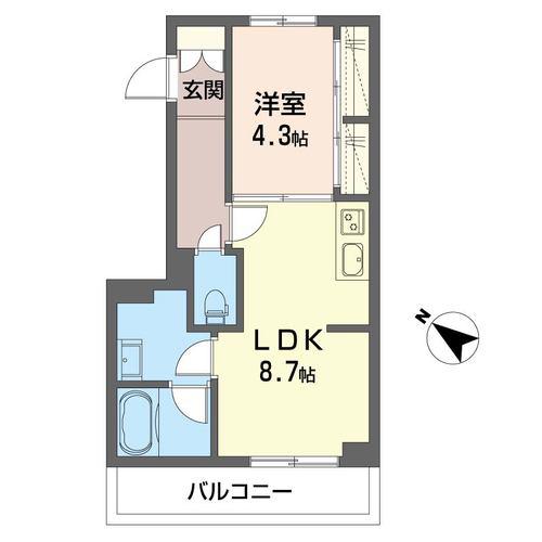 レフィシア東浦和(1LDK/1階)の間取り写真