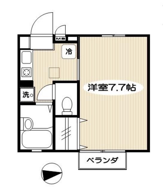 MERRY和泉(1K/1階)の間取り写真
