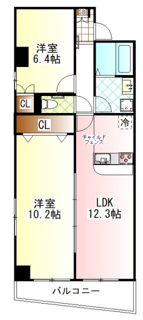ソルソレイユ(2LDK/3階)の間取り写真