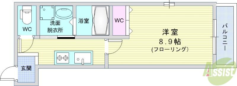 フジパレス曽根南町III番館(1K/1階)の間取り写真