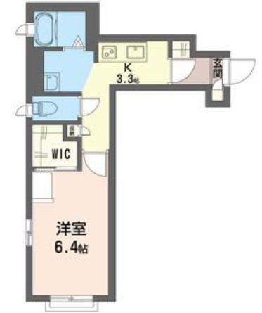 コーポYK-2(1K/1階)の間取り写真