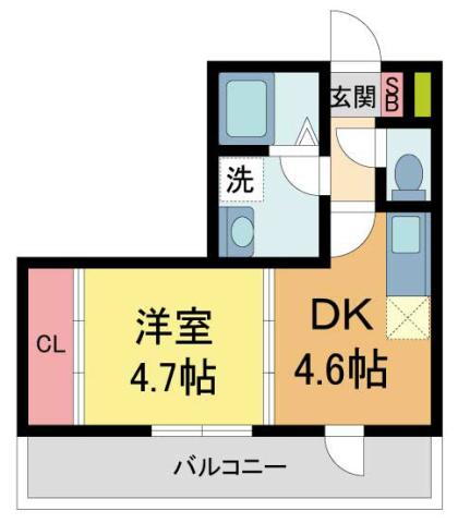 パークステージ夙川(1DK/2階)の間取り写真