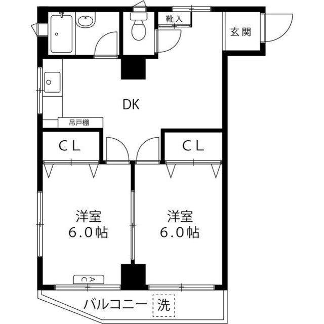 日新マンション(2DK/3階)の間取り写真