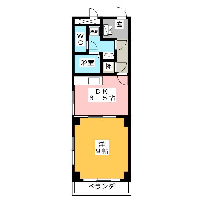 グラシューズセイワII(1DK/3階)の間取り写真