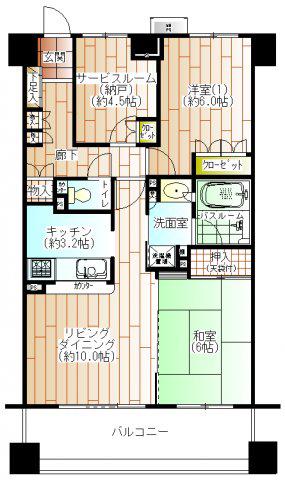 クリオ横浜元町壱番館(2SLDK/9階)の間取り写真