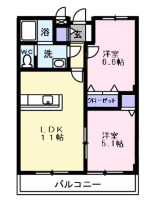 セトルIII(2LDK/1階)の間取り写真