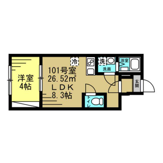 メゾントールモンド八千代中央(1LDK/1階)の間取り写真