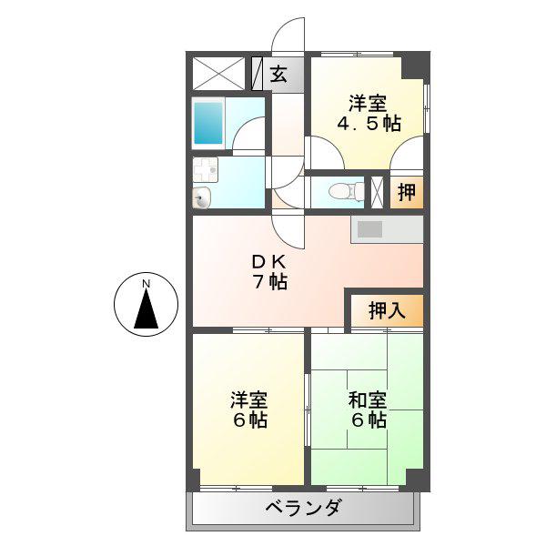 メゾン豊年(3DK/3階)の間取り写真