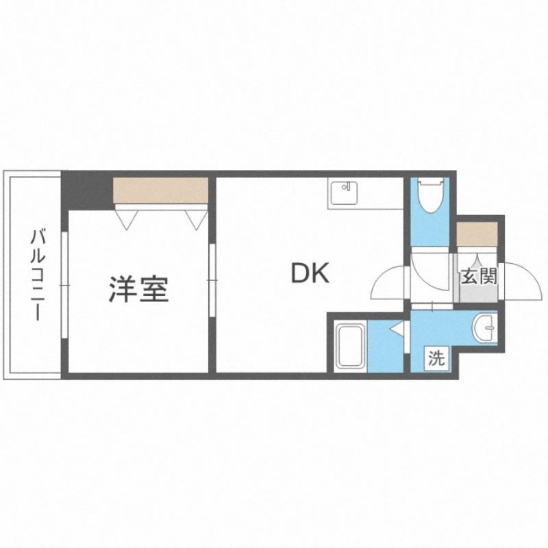 マッシモフェミニール菊水(1LDK/6階)の間取り写真