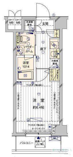 メインステージ押上II(1K/3階)の間取り写真
