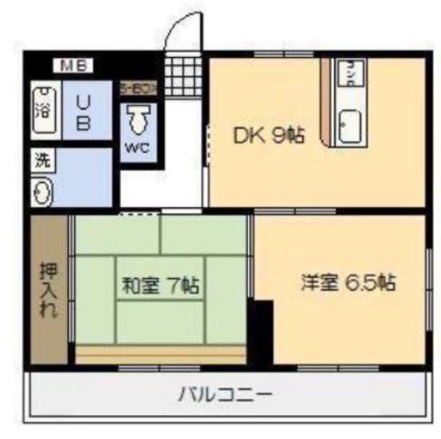 シアトルヤーノ(2DK/3階)の間取り写真