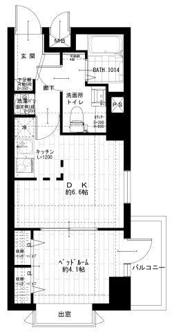 ライオンズマンション井土ヶ谷第6(1DK/4階)の間取り写真