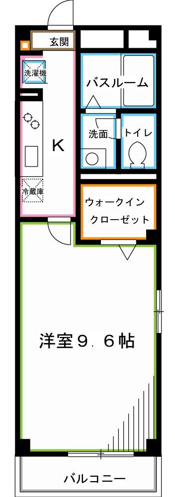 キューベックス・ワイズ(1K/3階)の間取り写真