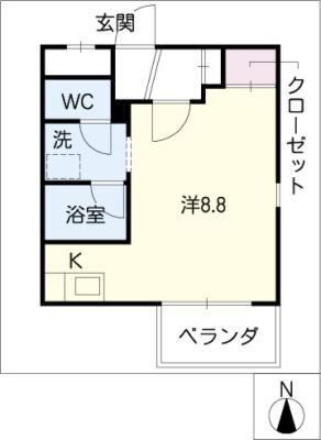 レジデンスカサブランカ(ワンルーム/1階)の間取り写真