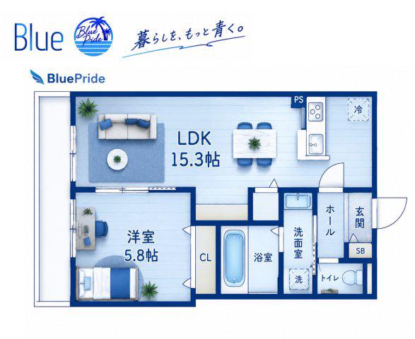 エクセル清水ヶ丘(1LDK/2階)の間取り写真